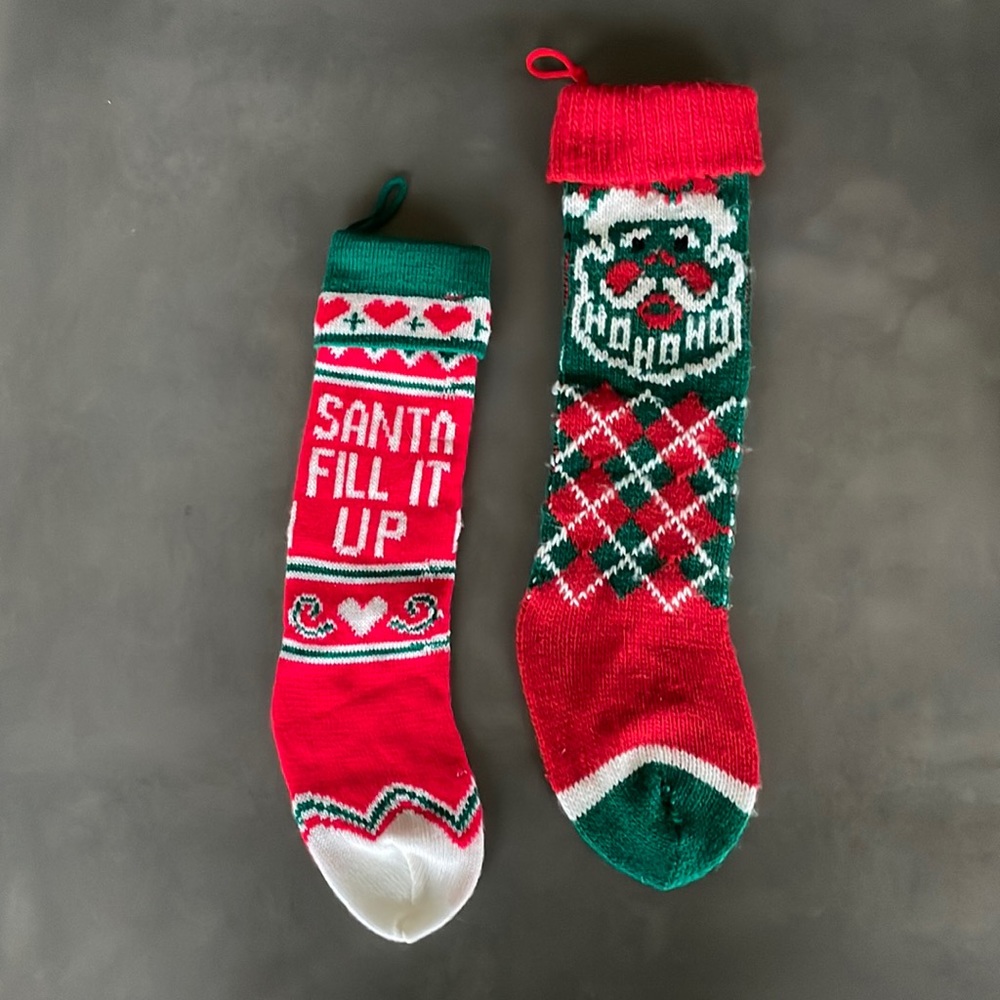 Two (2) Christmas Stockings 💚❤️